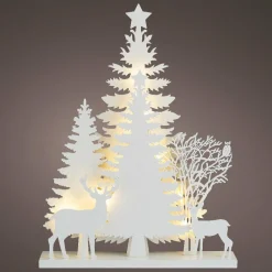 KAEMINGK Scène lumineuse en bois à piles (H40 cm) Forêt Blanc chaud Clearance