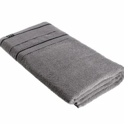 TENDANCE Serviette de bain (90 x 150 cm) Black Line / noir Gris Discount
