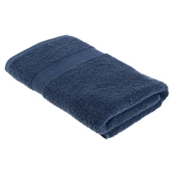 TENDANCE Serviette de bain coton (70 x 130 cm) Timeless Bleu marine Sale