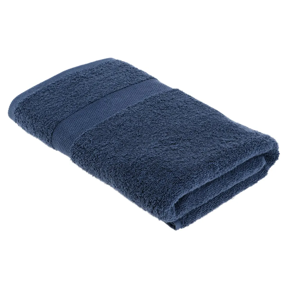 TENDANCE Serviette de bain coton (70 x 130 cm) Timeless Bleu marine Sale