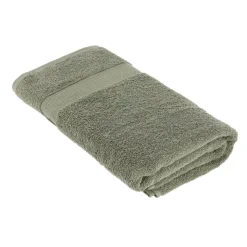 TENDANCE Serviette de bain coton (90 x 150 cm) Timeless Vert kaki Outlet