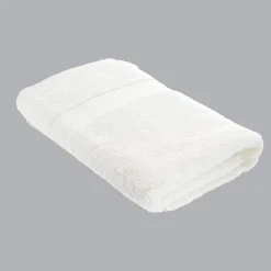 TENDANCE Serviette de bain coton (70 x 130 cm) Timeless he Blanc Discount