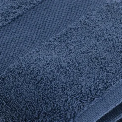 TENDANCE Serviette de bain coton (90 x 150 cm) Timeless Bleu marine Hot