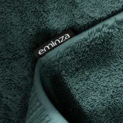 EMINZA Serviette de bain coton bio (30 x 50 cm) Méline Vert émeraude Outlet