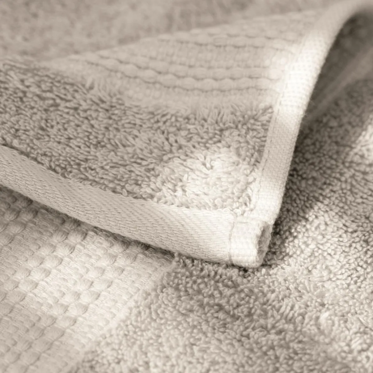 EMINZA Serviette de bain coton bio (70 x 130 cm) Méline pampa Beige Outlet