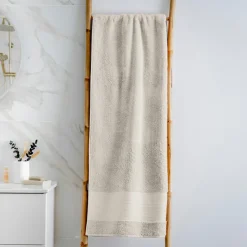 EMINZA Serviette de bain coton bio (90 x 150 cm) Méline pampa Beige Clearance
