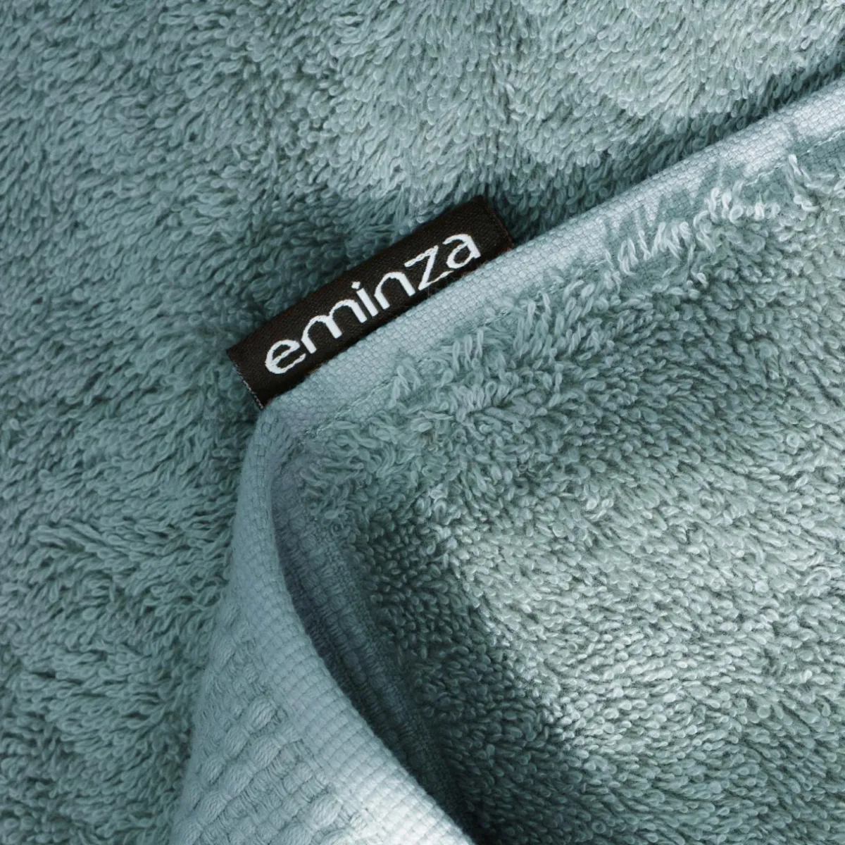 EMINZA Serviette de bain coton bio (30 x 50 cm) Méline Bleu glacier Discount