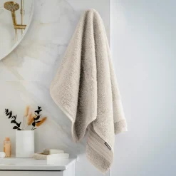 EMINZA Serviette de bain coton bio (50 x 90 cm) Méline pampa Beige New