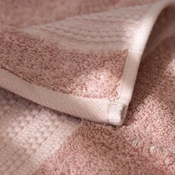 EMINZA Serviette de bain coton bio (30 x 50 cm) Méline Rose Pêche Discount