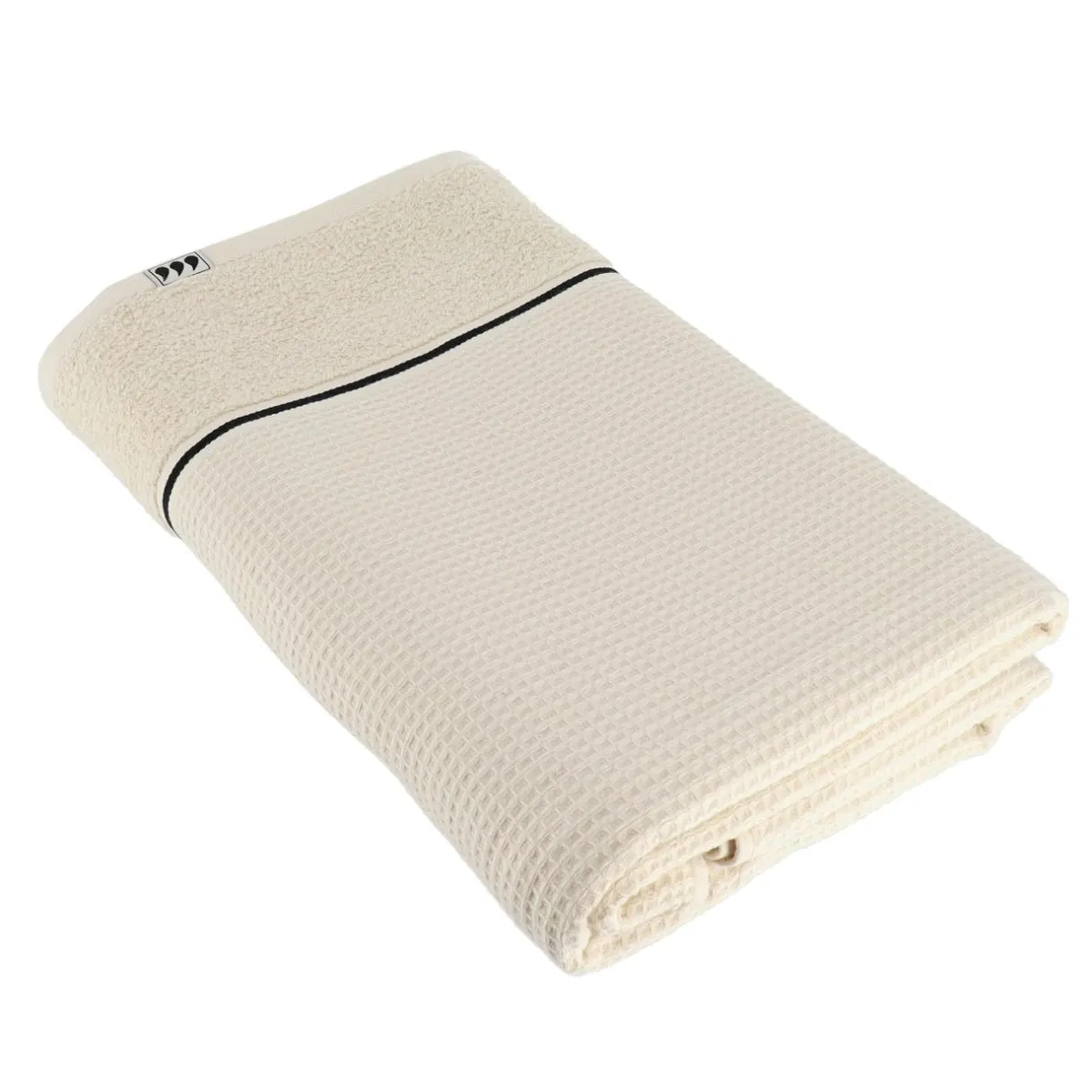 TENDANCE Serviette de bain coton nid d'abeille (90 x 150 cm) Japandi Beige Best