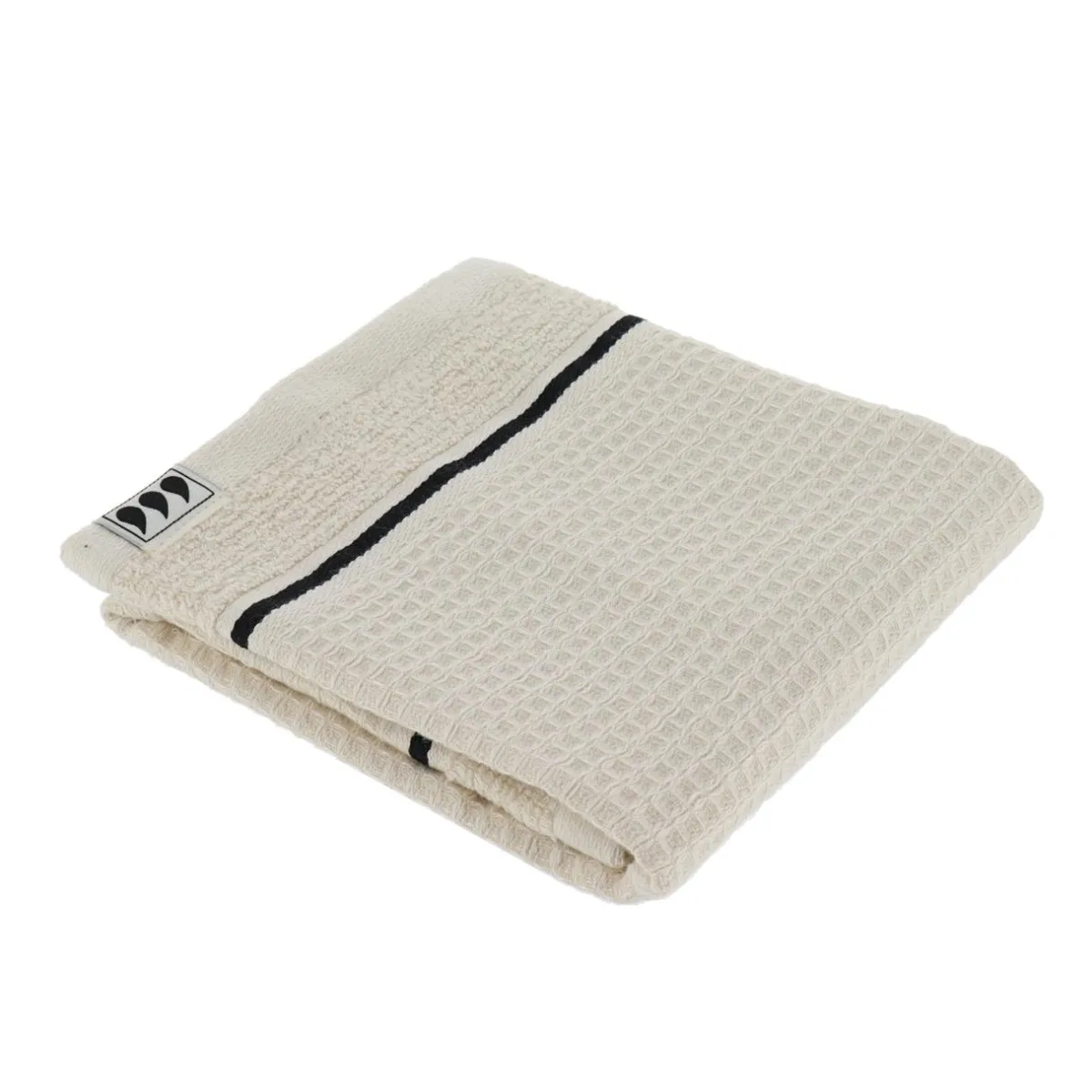 TENDANCE Serviette de bain coton nid d'abeille (30 x 50 cm) Japandi Beige Outlet