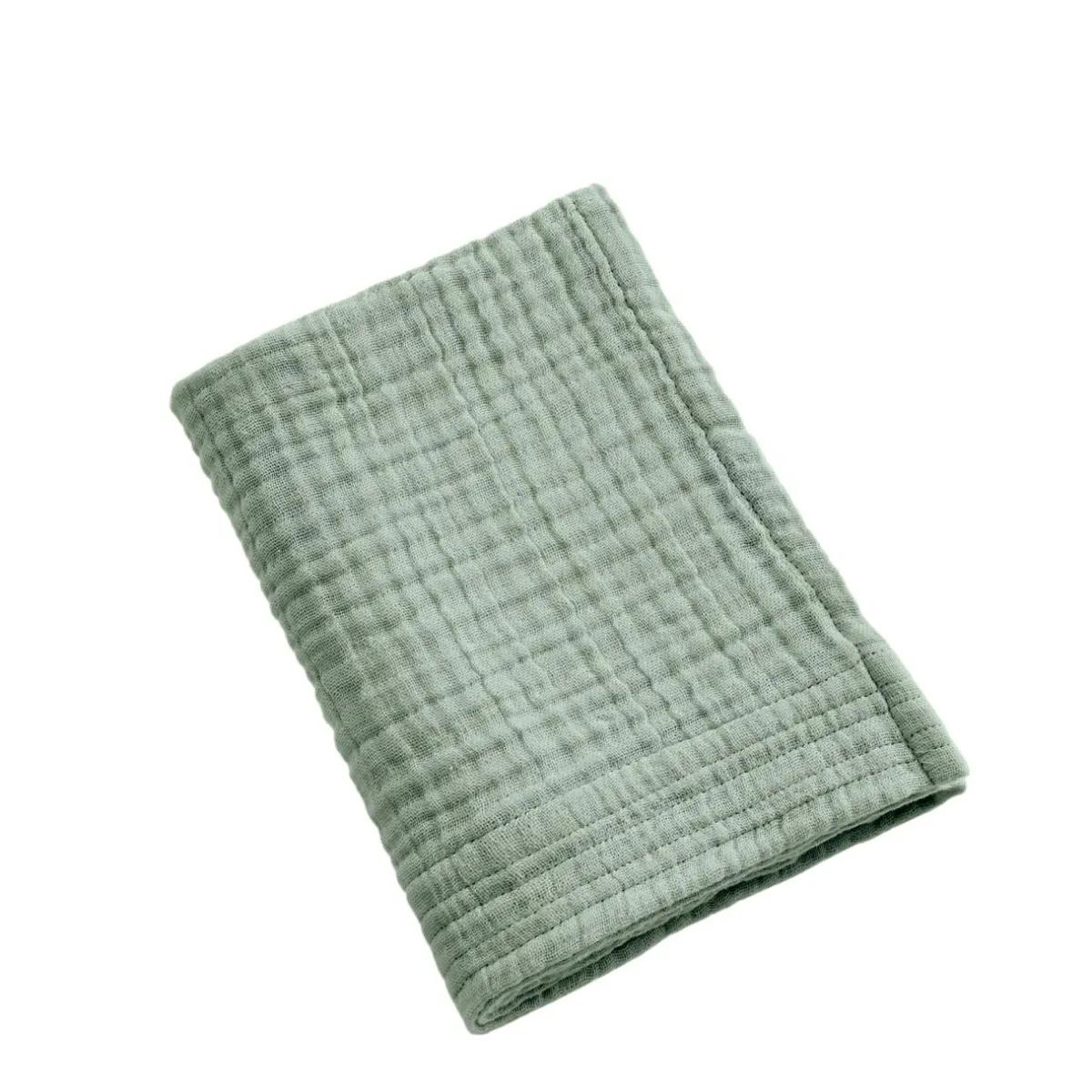 EMINZA Serviette de bain gaze de coton (30 x 50 cm) Gaïa Vert Eucalyptus Clearance