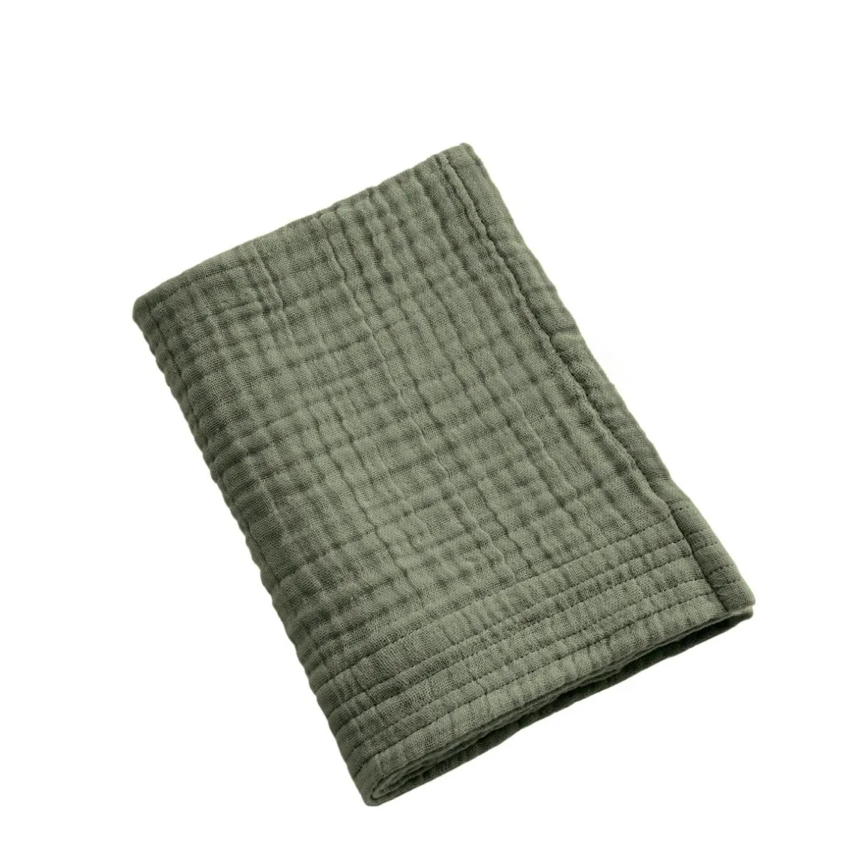 EMINZA Serviette de bain gaze de coton (30 x 50 cm) Gaïa Vert romarin Best