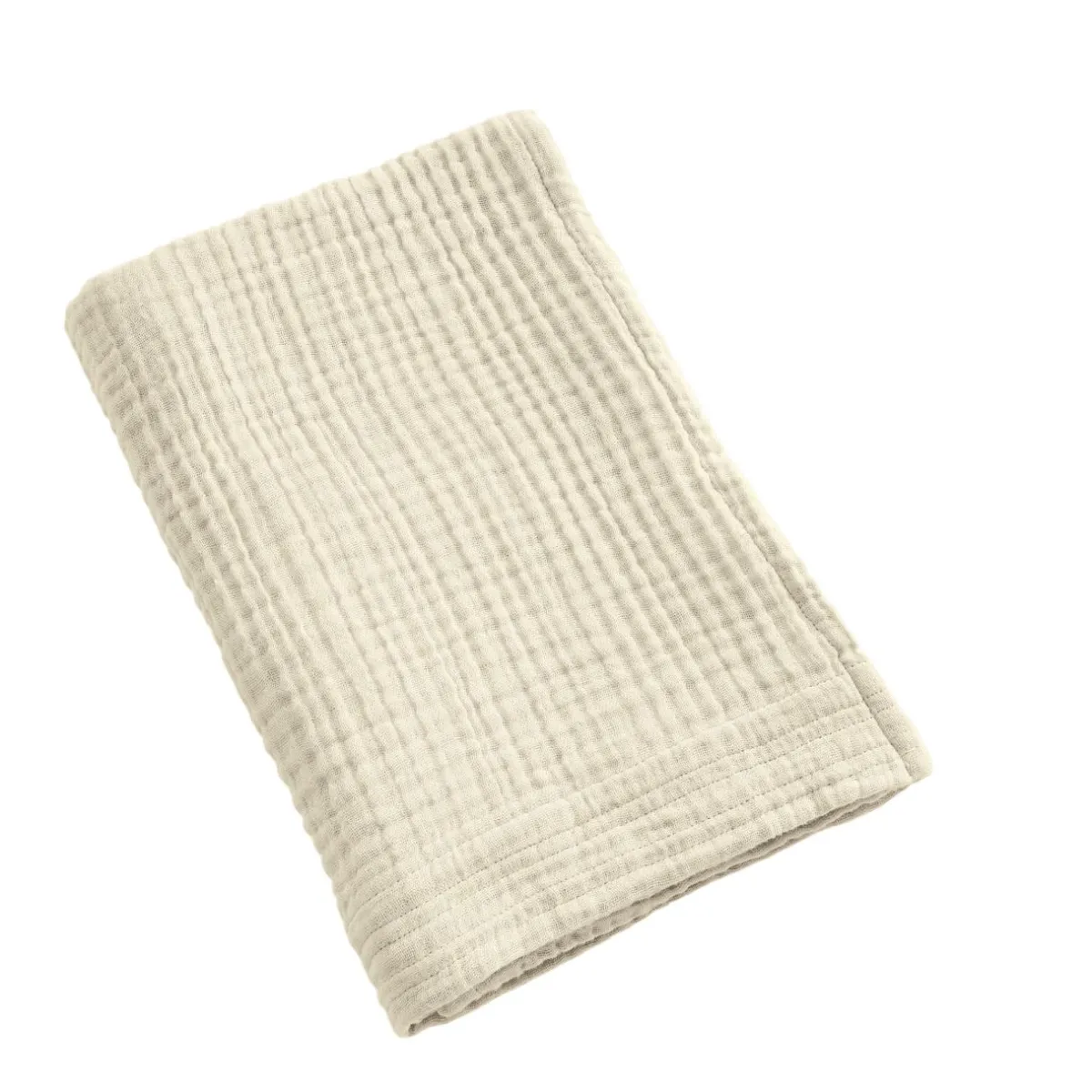EMINZA Serviette de bain gaze de coton (70 x 130 cm) Gaïa pampa Beige Discount