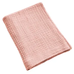 EMINZA Serviette de bain gaze de coton (90 x 150 cm) Gaïa Rose Pêche