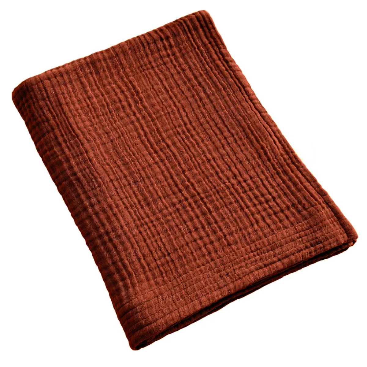 EMINZA Serviette de bain gaze de coton (90 x 150 cm) Gaïa Terracotta Discount