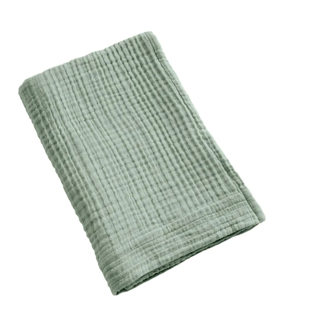 EMINZA Serviette de bain gaze de coton (70 x 130 cm) Gaïa Vert Eucalyptus Sale