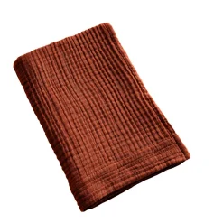 EMINZA Serviette de bain gaze de coton (70 x 130 cm) Gaïa Terracotta Hot