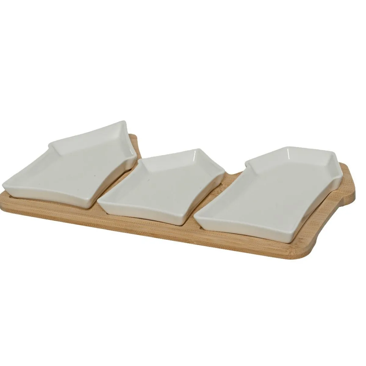 KAEMINGK Set à tapas 3 assiettes (17 x 33 cm) Maisonnettes hes Blanc Clearance