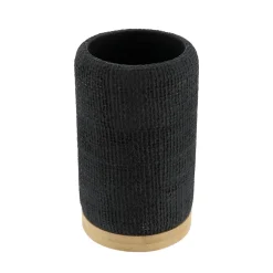 TENDANCE Set d'accessoires salle de bain effet Maille Noir Clearance