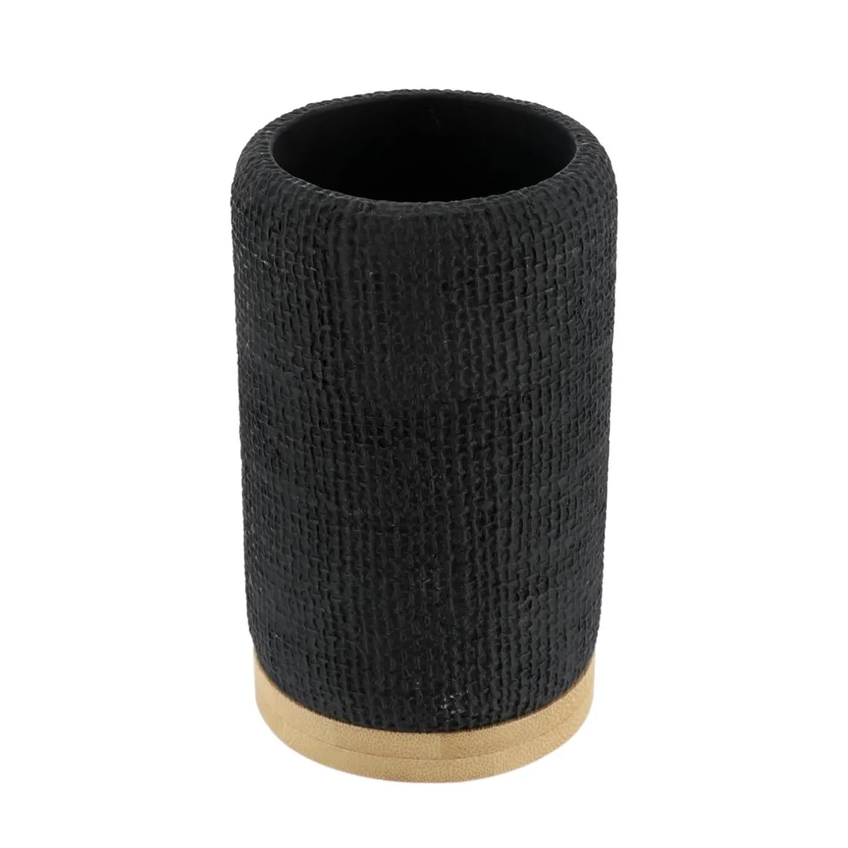 TENDANCE Set d'accessoires salle de bain effet Maille Noir Clearance