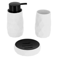 TENDANCE Set d'accessoires salle de bain Rubby Blanc Best