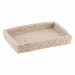 TENDANCE Set d'accessoires salle de bain Effet Pierre Naturel Beige Discount