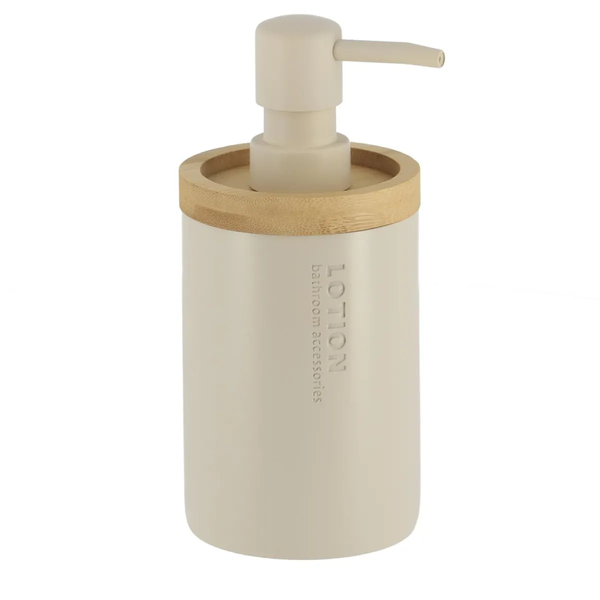 TENDANCE Set d'accessoires salle de bain Purebamboo Beige Hot