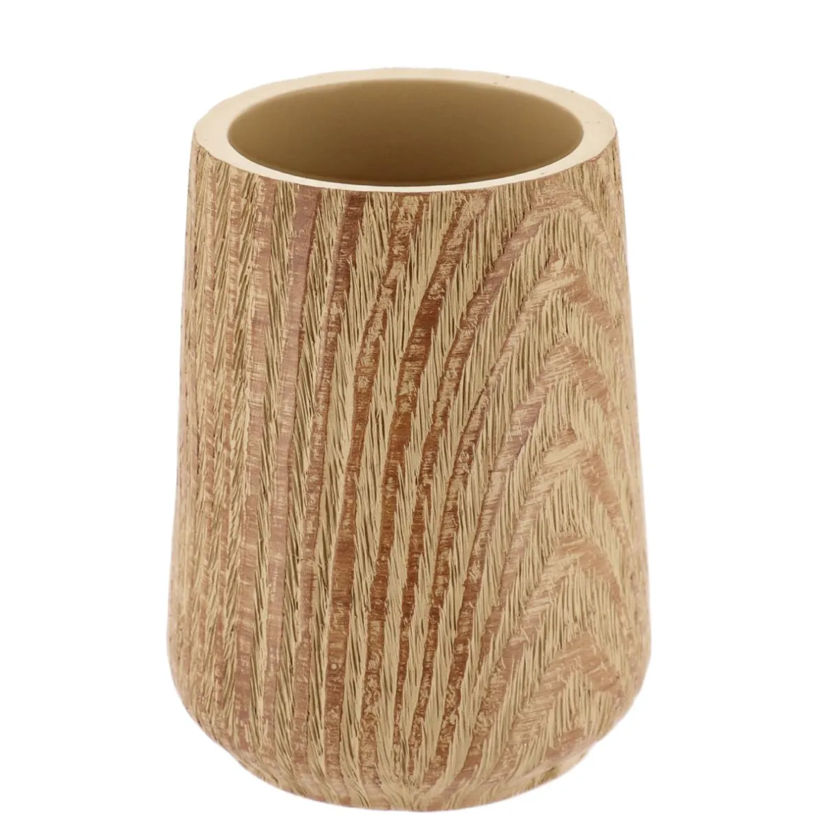 TENDANCE Set d'accessoires salle de bain façon chêne Scandi Beige New