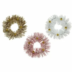 KAEMINGK Set de 3 couronnes à parsemer (D6,5 cm) Festive Rose Best