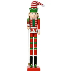 KAEMINGK Soldat Casse-noisette en bois (H50 cm) Lutin du Père Noël et vert Rouge