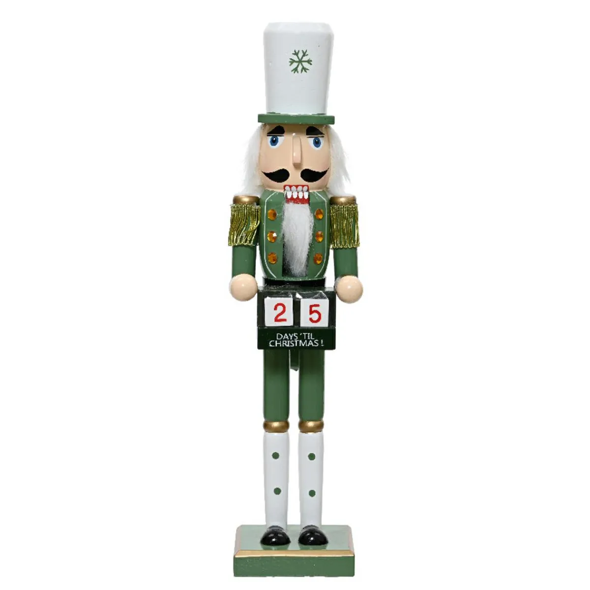 KAEMINGK Soldat Casse-noisette en bois (H38 cm) Henri et Calendrier Vert Outlet