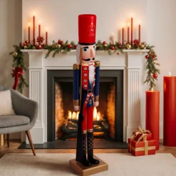 Feeric Lights & Christmas Soldat Casse-noisette en bois (H106 cm) Billy Bleu roi Rouge Sale