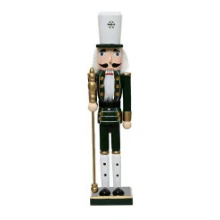 KAEMINGK Soldat Casse-noisette en bois (H76 cm) Ernest Flocon foncé Vert Clearance
