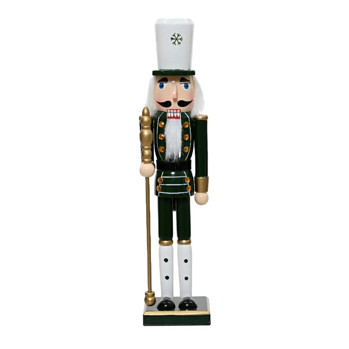 KAEMINGK Soldat Casse-noisette en bois (H76 cm) Ernest Flocon foncé Vert Clearance