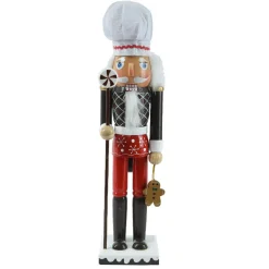 KAEMINGK Soldat Casse-noisette en bois (H38 cm) Henri et Pain d'épices Noir Hot
