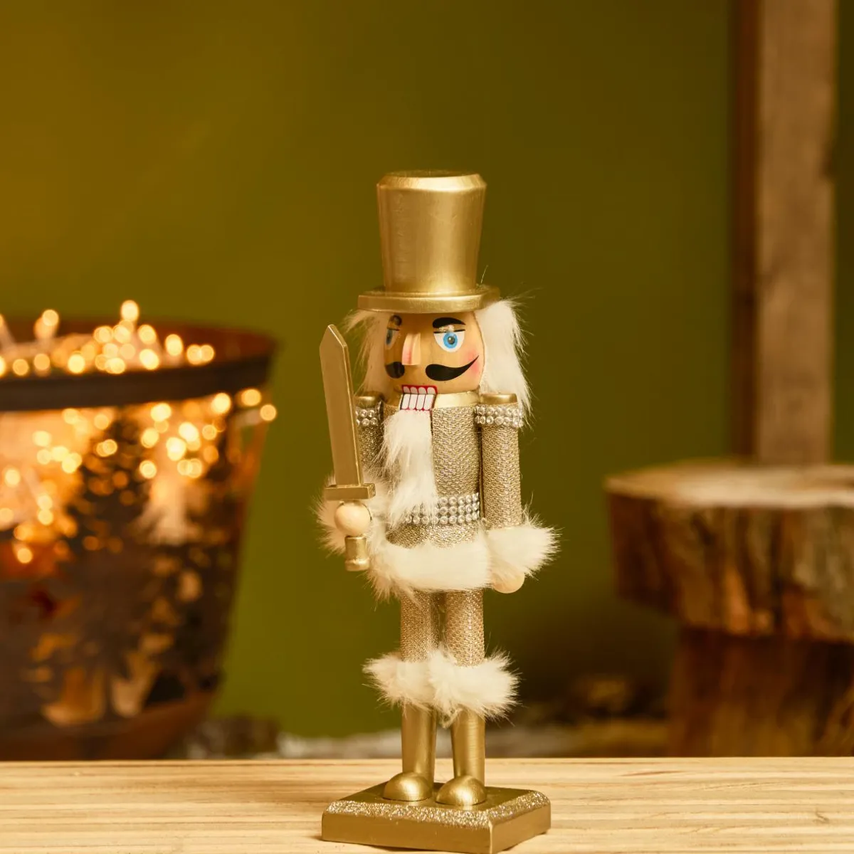 KAEMINGK Soldat Casse-noisette en bois (H25 cm) Chevalier Champagne Or Discount