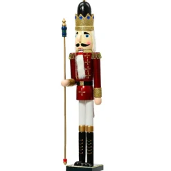 KAEMINGK Soldat Casse-noisette en bois (H89 cm) Augustin le prince Bordeaux Best