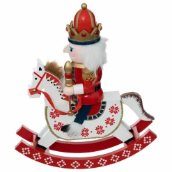 Feeric Lights & Christmas Soldat casse-noisette (H29 cm) Cheval à bascule Rouge Discount