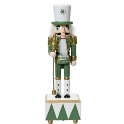 KAEMINGK Soldat Casse-noisette Musical en bois (H30 cm) Edouard Impérial et blanc Vert Discount