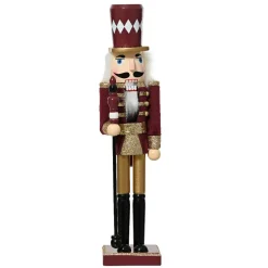 KAEMINGK Soldat Casse-noisette Musical en bois (H38 cm) Edouard Impérial Lie de vin Bordeaux Sale