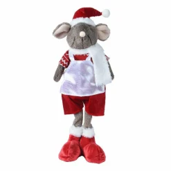 KAEMINGK Souris de Noël (H59 cm) Milo le cuisto Rouge Best