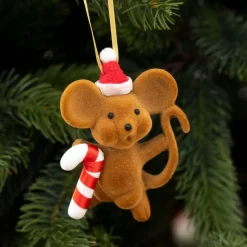 KAEMINGK Souris de Noël (H9 cm) Patzy Marron