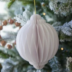 KAEMINGK Sphère en papier à suspendre (H15 cm) Fermeture Magnétique Blanc Discount
