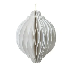 KAEMINGK Sphère en papier à suspendre (H40 cm) Fermeture Magnétique Blanc New