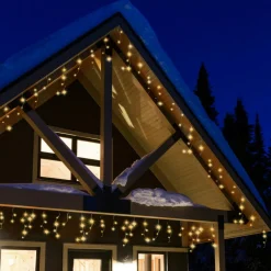EMINZA Stalactite lumineuse 20 m 490 LED câble noir Stars Blanc chaud doré Blanc chaud doré - câble noir Online