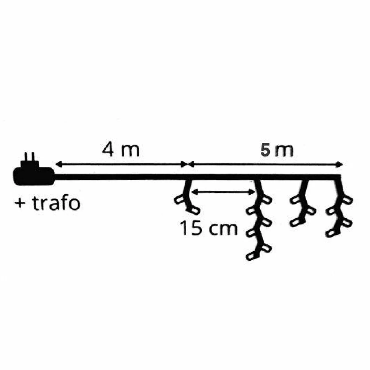 KAEMINGK Stalactite lumineuse 5 m 119 LED câble noir Stars Blanc froid Blanc Froid - câble noir Best