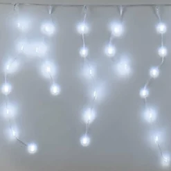 KOOPMAN Stalactite lumineuse 9,50 m 480 LED câble transparent Icicle Blanc froid Outlet