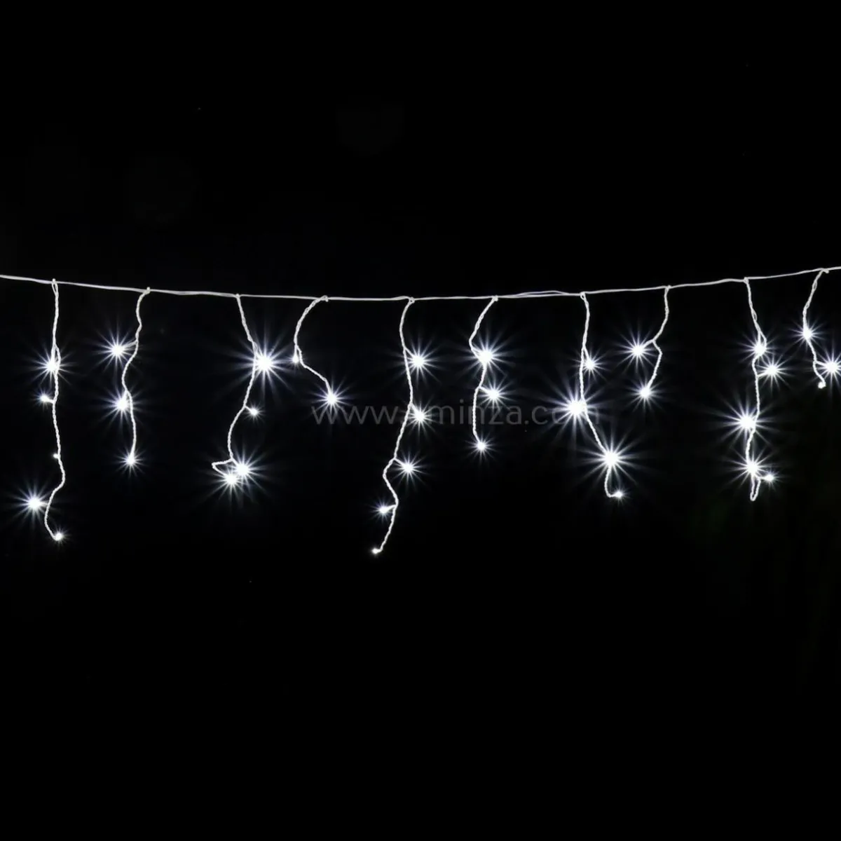 EMINZA Stalactite lumineuse 11 m 259 LED câble blanc Stars Blanc froid Blanc Froid - câble blanc Hot