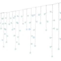 EMINZA Stalactite lumineuse 11 m 259 LED câble blanc Stars Blanc froid Blanc Froid - câble blanc Hot
